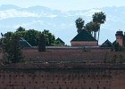 Marrakech:  Badii Palace and Gardens. Atlas Mountains in distance.